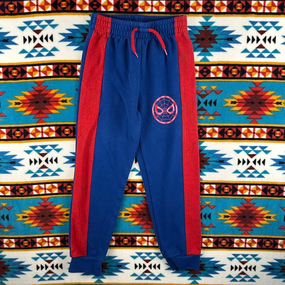 Marvel Spiderman Joggers‎ Pants Red Blue Superhero Graphic Kids Size 5/6 - Picture 1 of 7